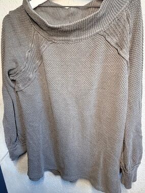We The Free Free People Gray Thermal Knit Sweater Size Small Slouchy Oversized